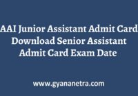 AAI Junior Assistant Admit Card Exam Date