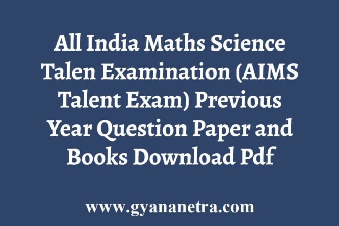 AIMS Talent Exam Previous Year Question Paper