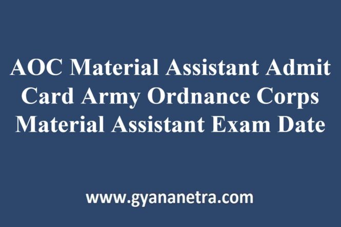 AOC Material Assistant Admit Card