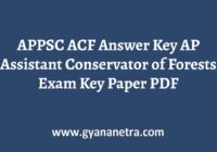 APPSC ACF Answer Key Paper PDF