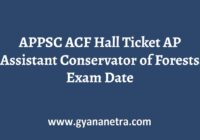 APPSC ACF Hall Ticket Exam Date