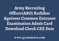 ARO Kathihar Admit Card