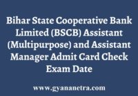 BSCB Admit Card