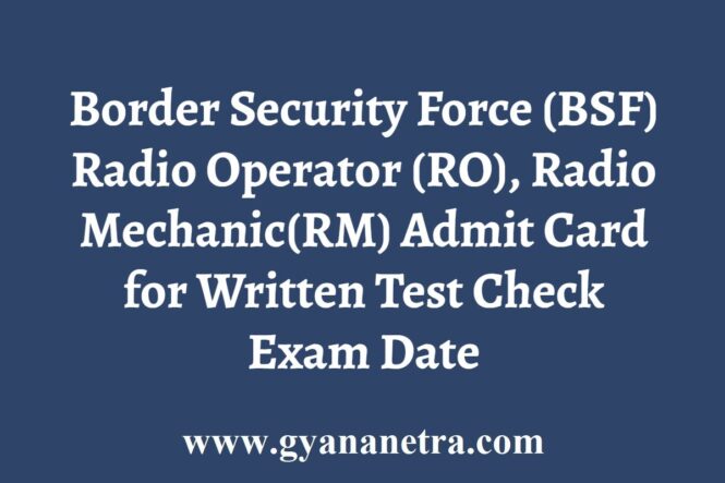 BSF RO RM Admit card