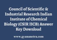 CSIR IICB Answer Key