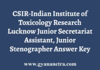 CSIR IITR Answer Key