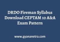 DRDO Fireman Syllabus Pattern