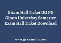 GITAM Hall Ticket