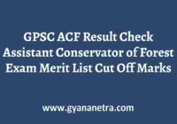 GPSC ACF Result Merit List