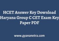 HCET Answer Key Group C Exam
