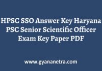 HPSC SSO Answer Key Paper