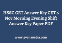 HSSC CET Answer Key Morning Evening Shift