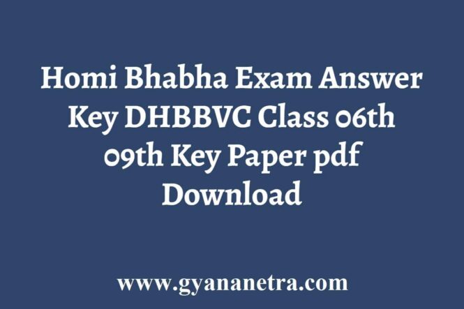 Homi Bhabha Exam Answer Key