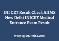 INI CET Result Medical Entrance Exam