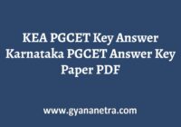 KEA PGCET Key Answer PDF