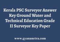 Kerala PSC Surveyor Answer Key Ground Water