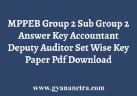 MPPEB Group 2 Sub Group 2 Answer Key