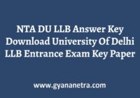 NTA DU LLB Answer Key Paper PDF