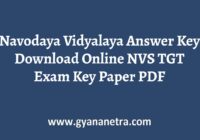 NVS TGT Answer Key Paper PDF