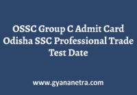 OSSC Group C Admit Card Professional Trade Test