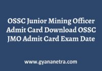 OSSC Junior Mining Officer Admit Card