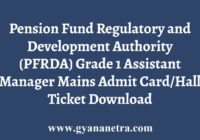 PFRDA Mains Admit Card