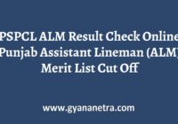 PSPCL ALM Result Merit List
