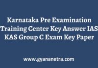 Pre Examination Training Center Key Answer