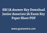 SBI JA Answer Key Paper PDF