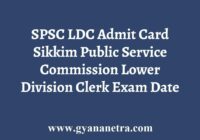 SPSC LDC Admit Card