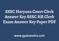 SSSC Haryana Court Clerk Answer Key Paper PDF