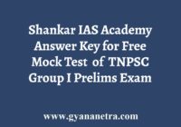 Shankar IAS Academy Mock Test Answer Key