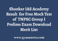 Shankar IAS Academy Mock Test Result