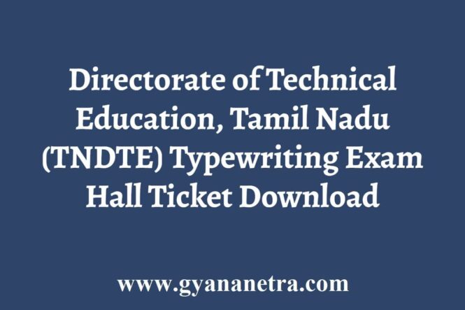 TN Typewriting Hall Ticket Download