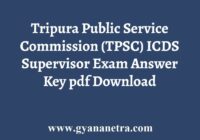 TPSC ICDS Supervisor Answer Key