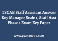 TSCAB Staff Assistant Answer Key Paper PDF