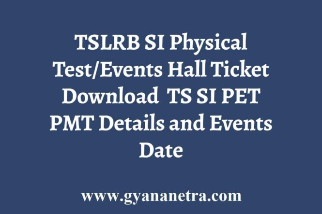 TSLRB SI Physical Test Events Hall Ticket Download