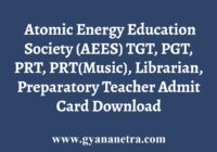 AEES Teacher Admit Card