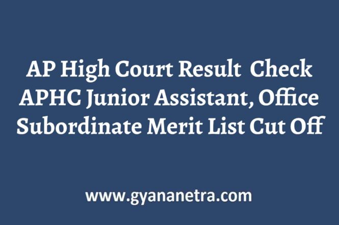 AP High Court Result Merit List