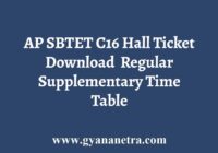 AP SBTET C16 Hall Ticket