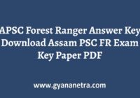 APSC Forest Ranger Answer Key Paper