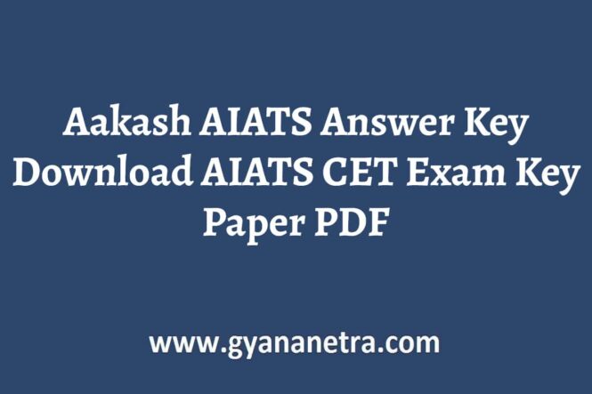 Aakash AIATS Answer Key Paper PDF