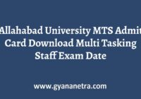 Allahabad University MTS Admit Card Exam Date