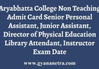 Aryabhatta College Non Teaching Admit Card