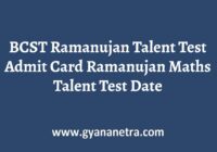BCST Ramanujan Talent Test Admit Card