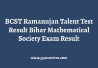 BCST Ramanujan Talent Test Result