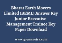 BEML MT Junior Executive Answer Key