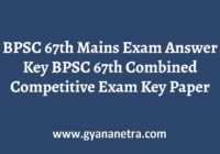 BPSC 67th Mains Exam Answer Key
