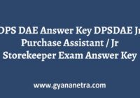 DPS DAE Answer Key Paper PDF