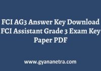 FCI AG3 Answer Key Paper